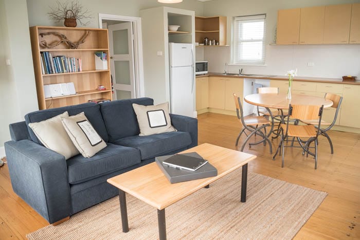Lounge and Kitchen area at Wilsons Promontory Lighthouse accommodation