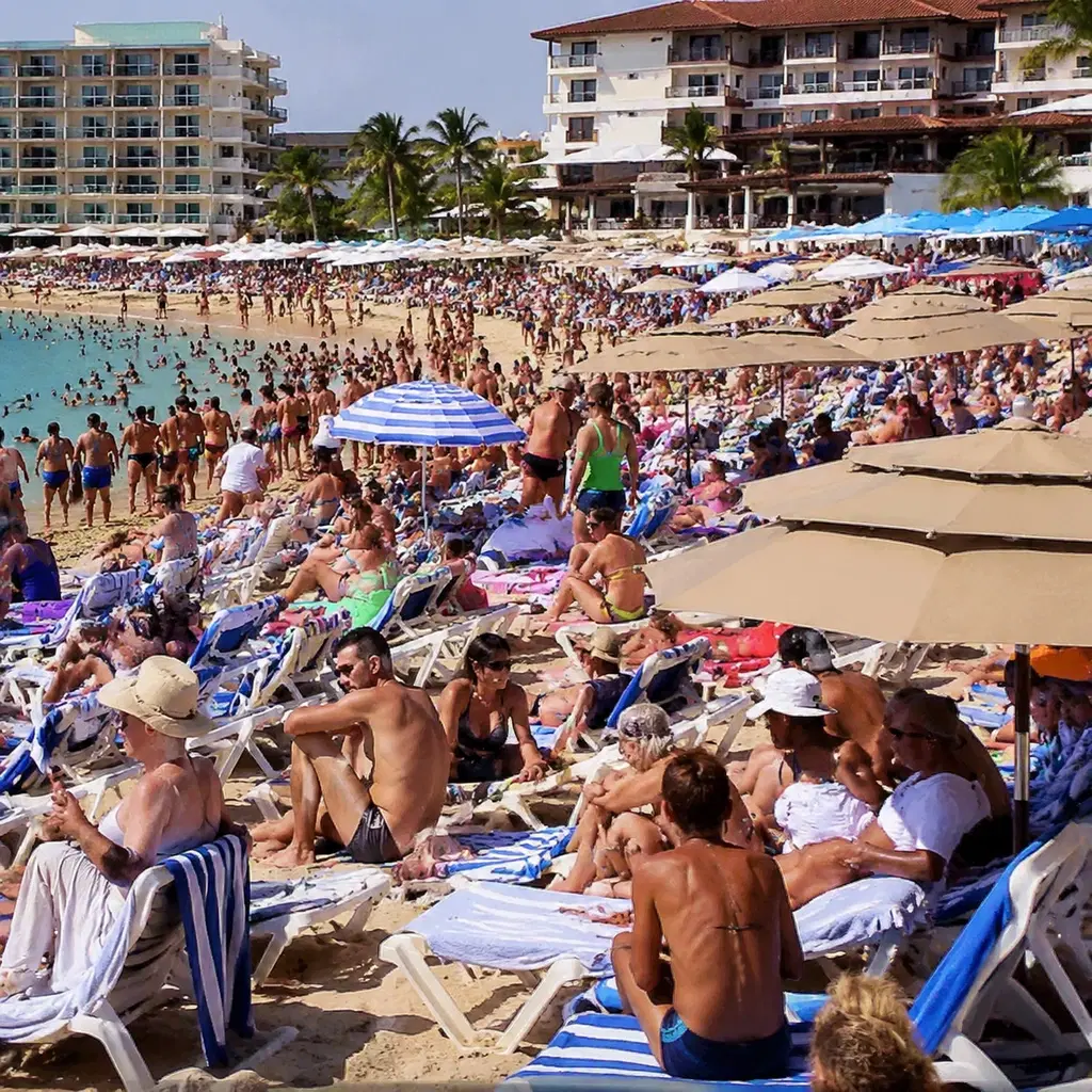 Puerto Vallarta resort beach with high-rise hotels