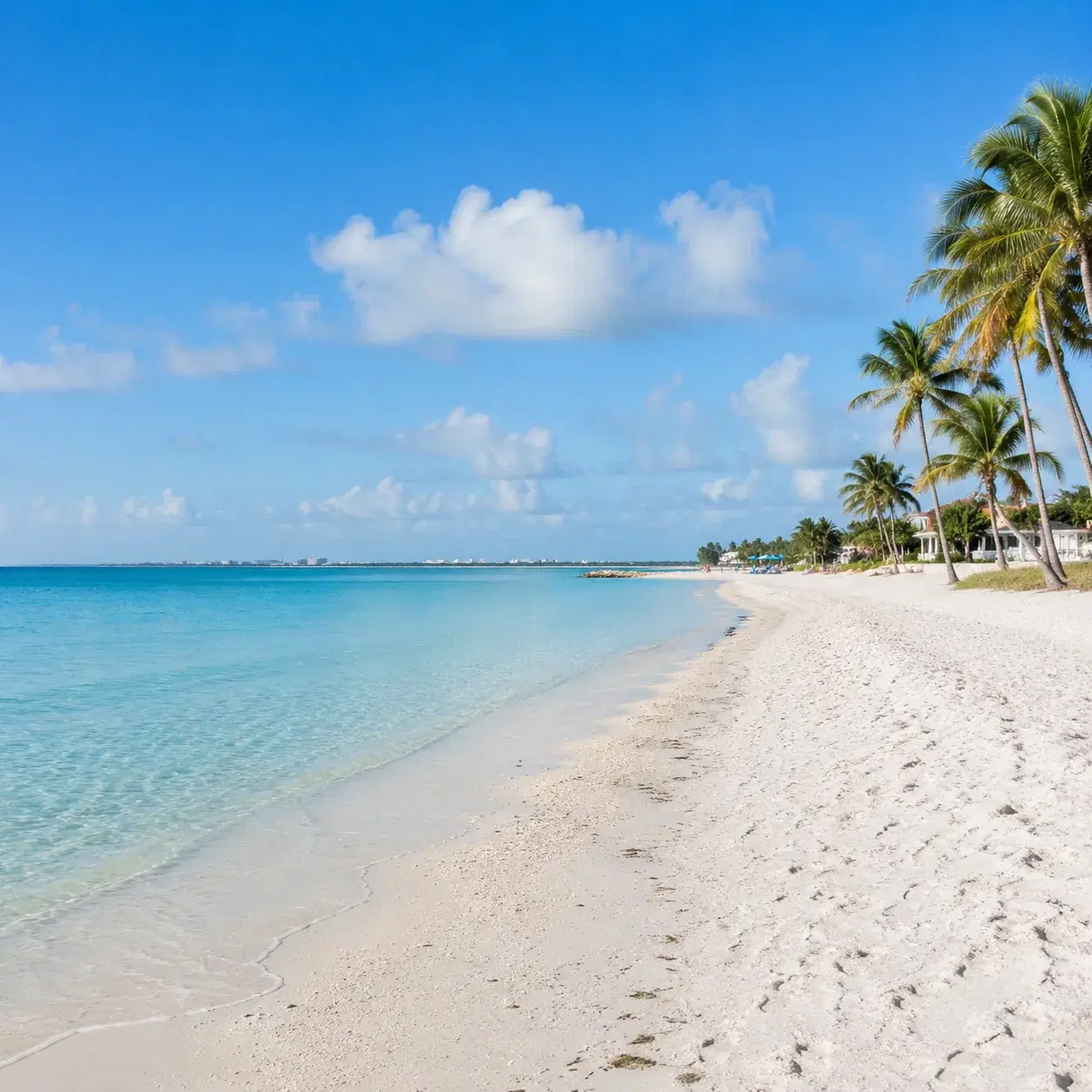 Realistic editorial photo of Florida beach vacation scene showing clearwater beach is quiet because it looks pretty, bri