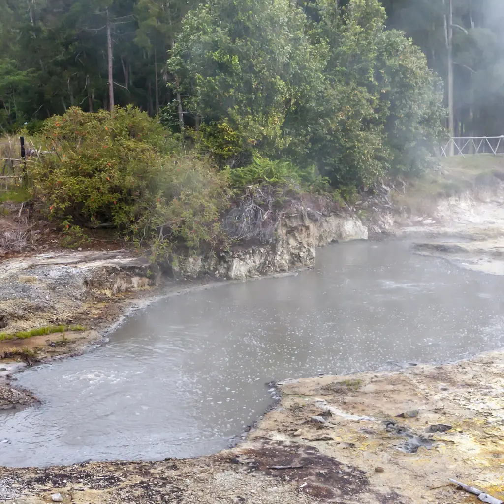 Steaming sulfur springs near Boiling Lake in Dominica