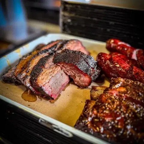 Burnt Bean Co. barbecue food, photo credited to @burntbeanco on Instagram.