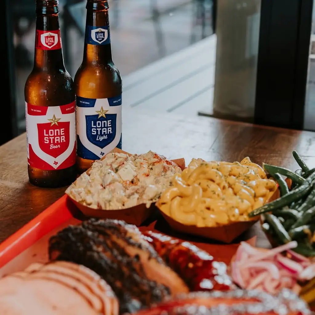 Terry Black's BBQ barbecue food, photo credited to @lonestarbeer on Instagram.