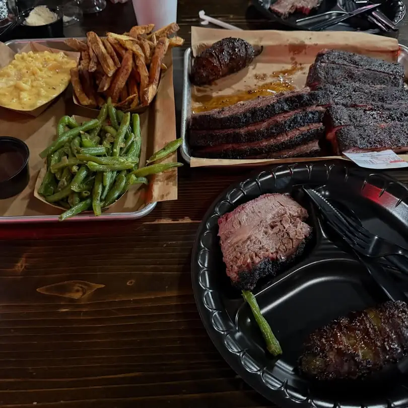 Hutchins BBQ barbecue food, photo credited to @al_escalante on Instagram.