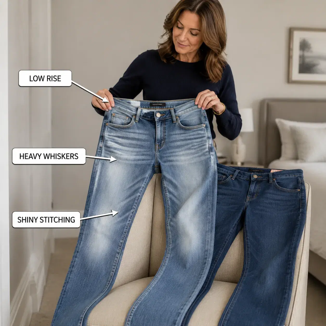 Create a premium educational fashion photograph designed for a modern lifestyle article. SUBJECT: realistic woman over 5