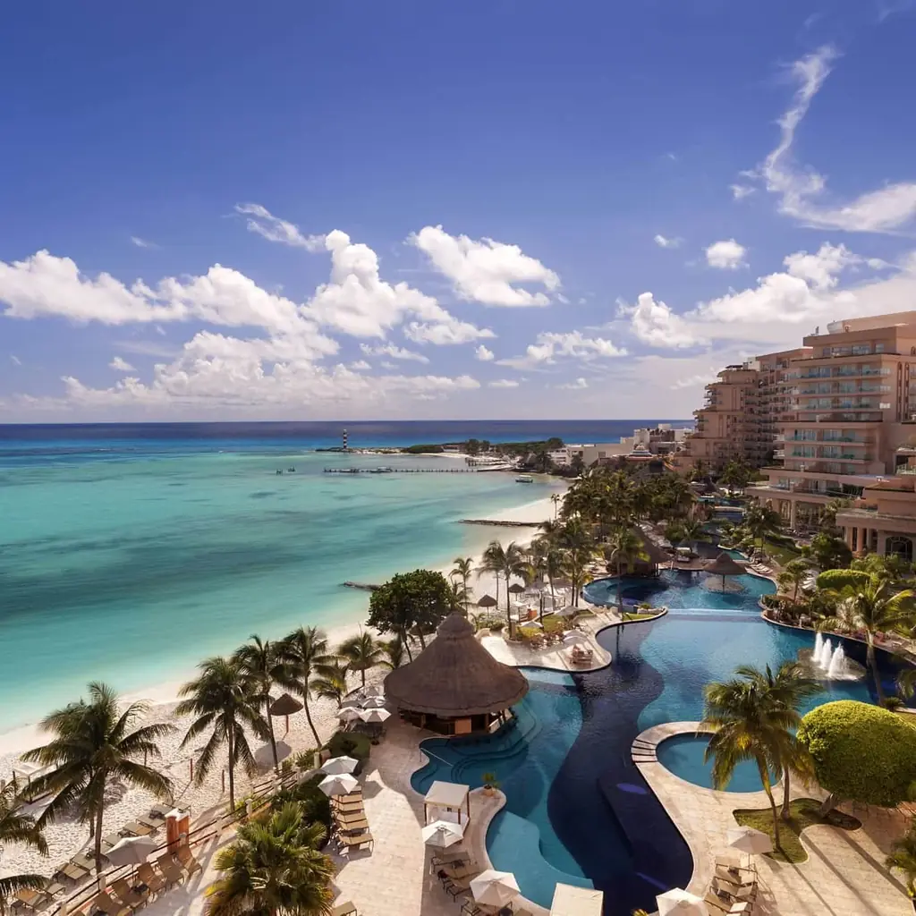 Grand Fiesta Americana Coral Beach Cancun overlooking its beach