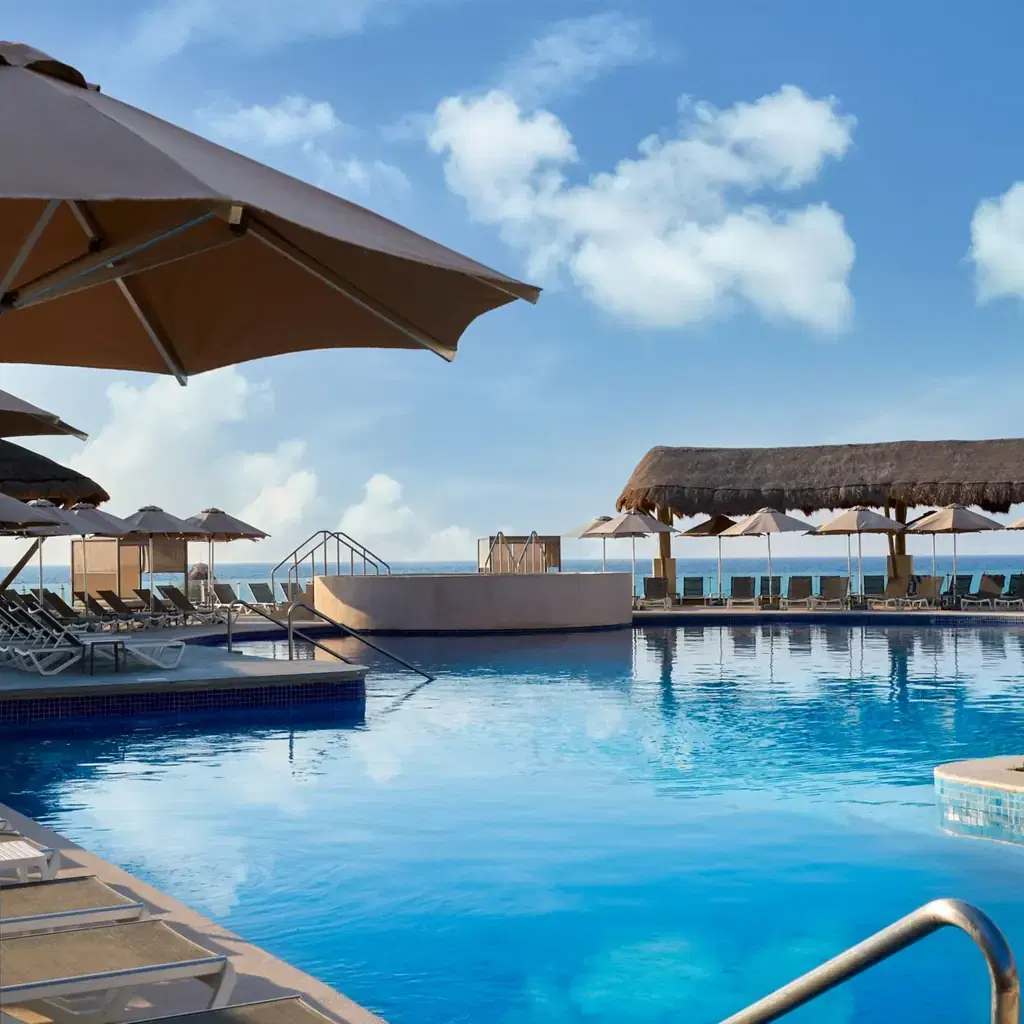 The pool and water park at Marriott Cancun All-Inclusive