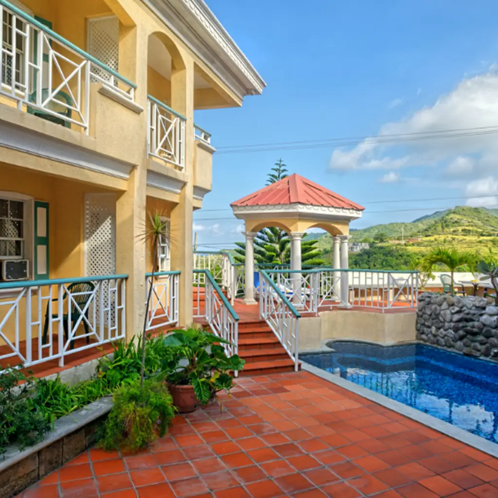Tropical Mansion Suites exterior and pool on Montserrat