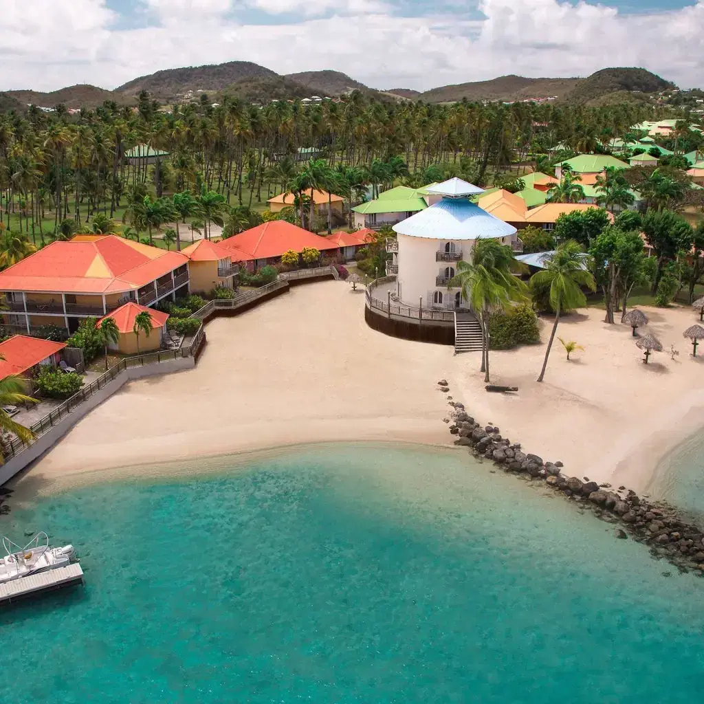Aerial view of Club Med Les Boucaniers on the Martinique coast