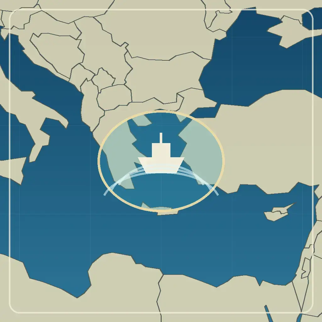 Editorial locator map for Aegean Sea, Greece