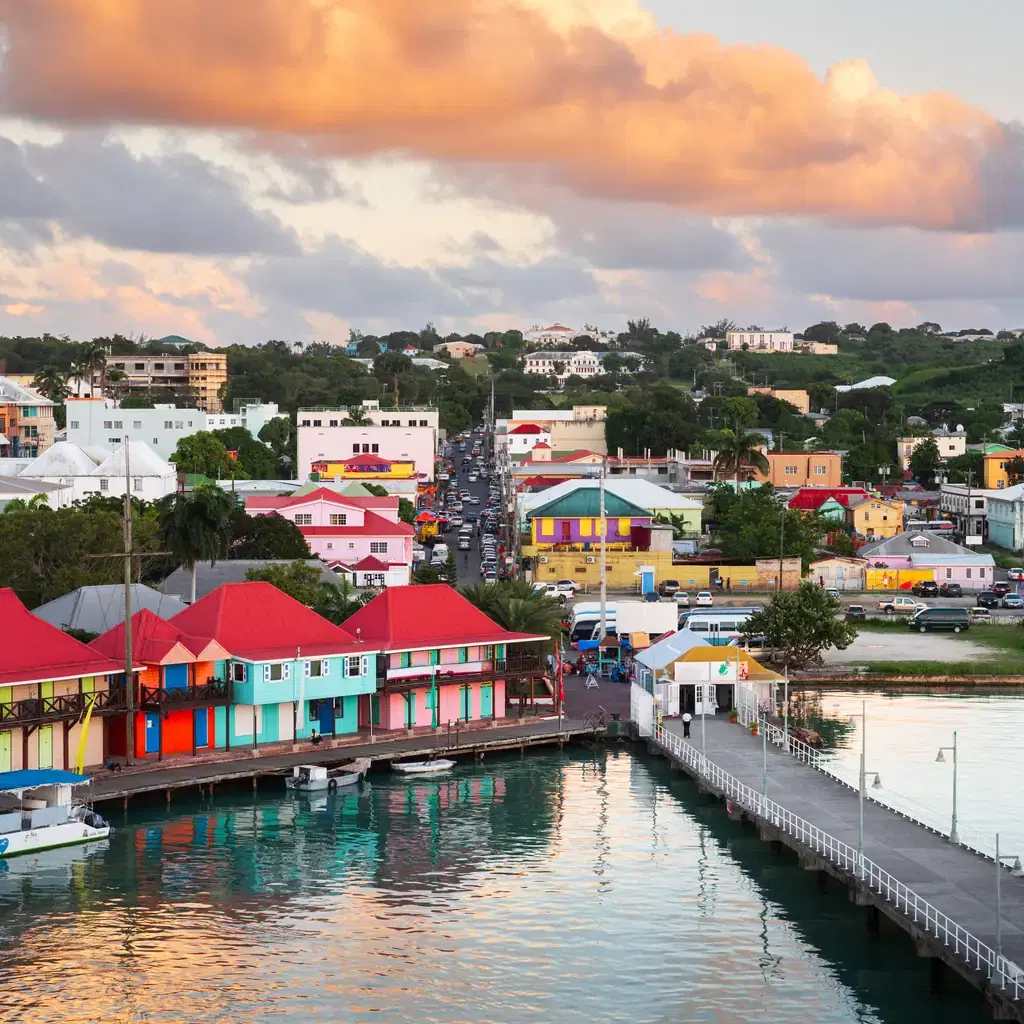 Waterfront buildings in St. John’s, Antigua