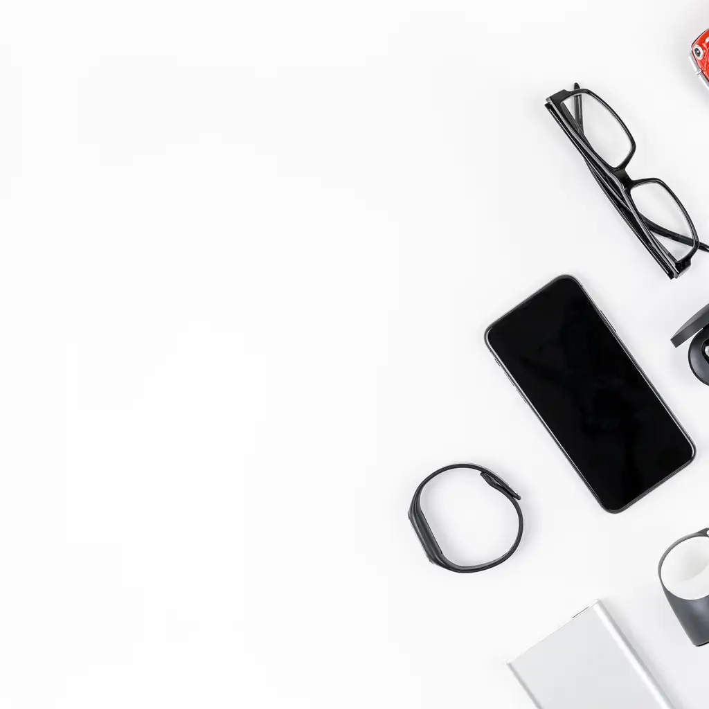 A laptop, phone and glasses on a desk