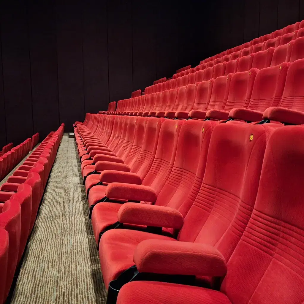 Illustrative stock photograph of theater seating; not the Melba Theater in Batesville.