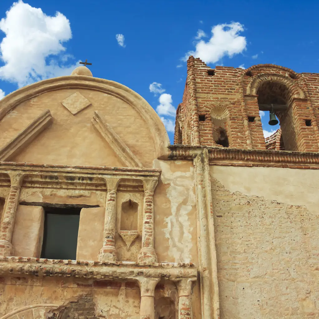 The historic mission at Tumacacori National Historical Park near Tubac, Arizona.