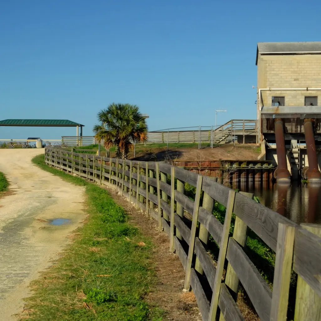 Historic pump station on the Lake Apopka Wildlife Drive in Florida.