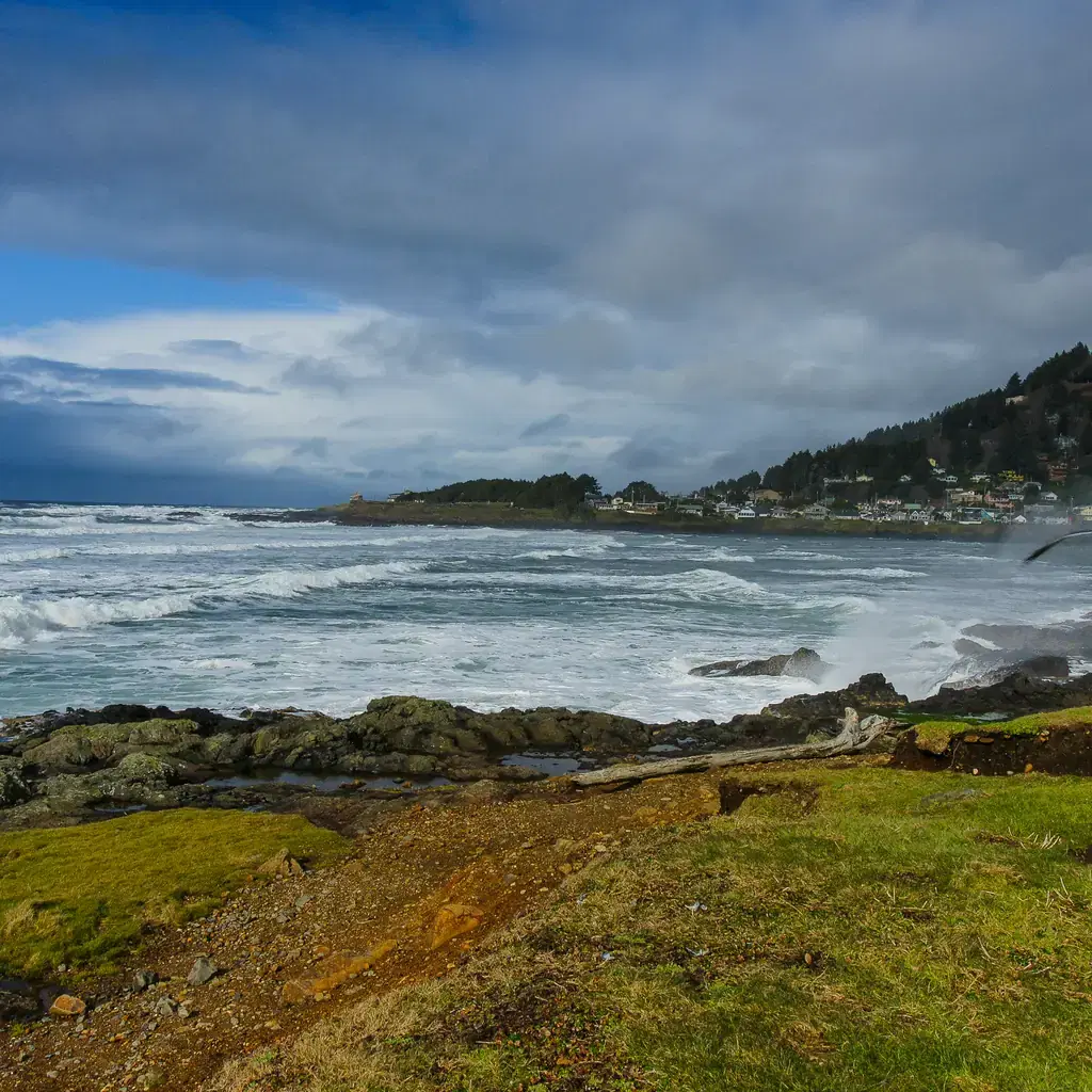 Rocky coastline at Yachats, Oregon.