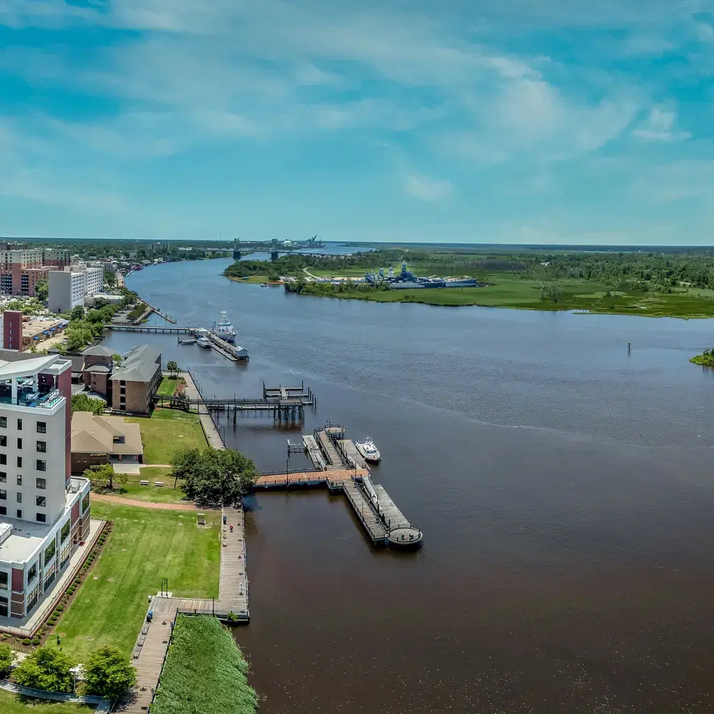 Cape Fear River beside Wilmington, North Carolina.
