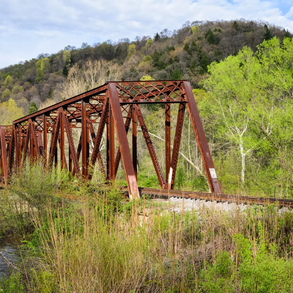 Historic structures in Oil Creek State Park near Titusville, Pennsylvania.
