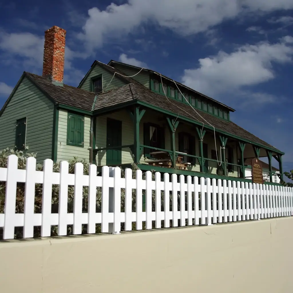 The green facade of Gilberts Bar House of Refuge in Stuart, Florida.