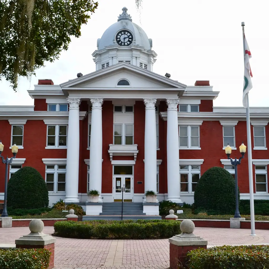 Historic county courthouse in Dade City, Florida.