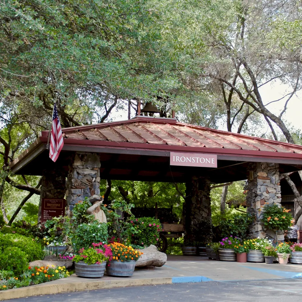 The entrance to Ironstone Vineyards in Murphys, California.