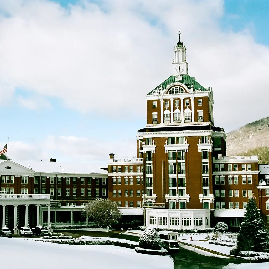 The Omni Homestead Resort in Hot Springs, Virginia, in winter
