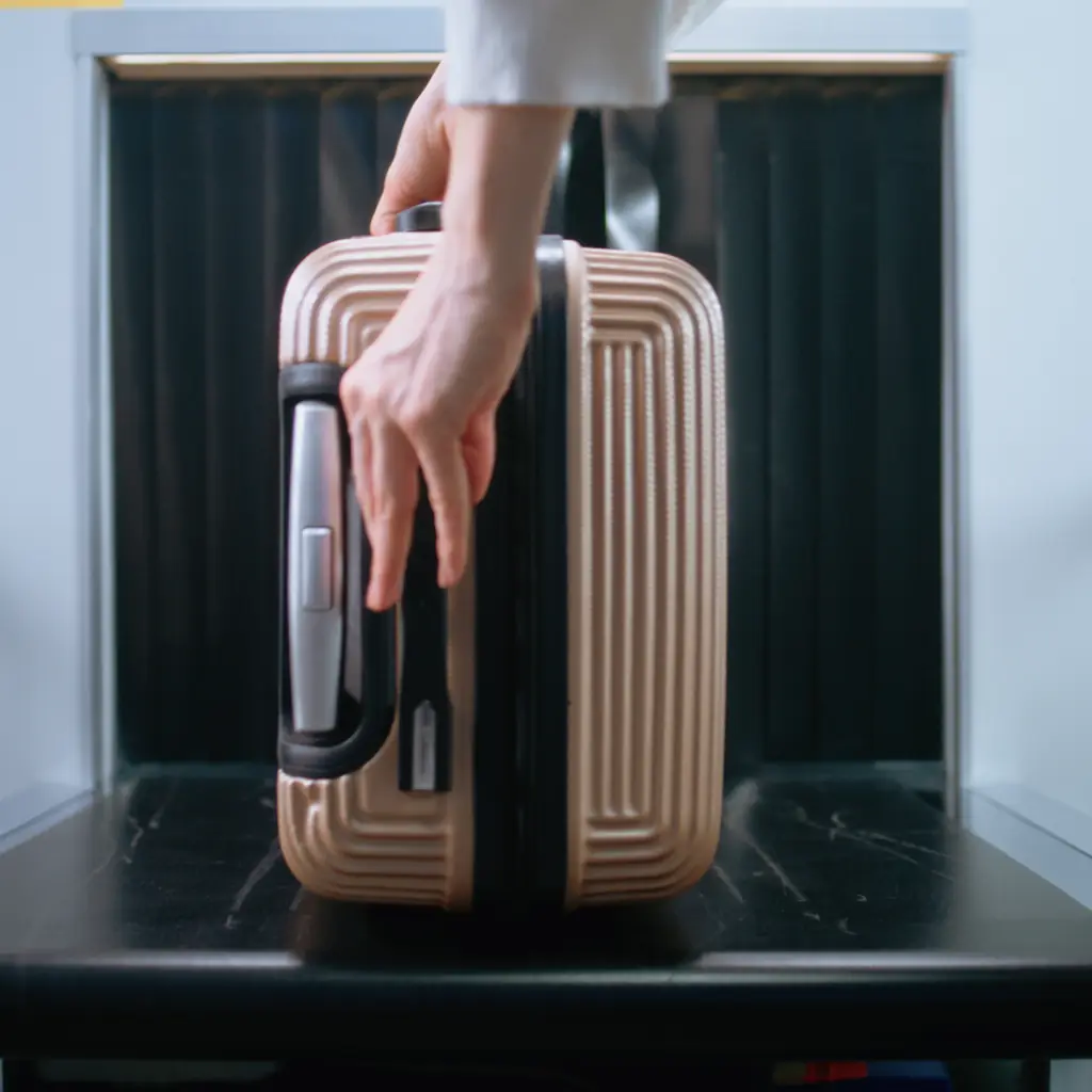 A passenger placing a suitcase onto an airport conveyor belt, illustrating how checked bag allowance tracks the upgrade decision too.